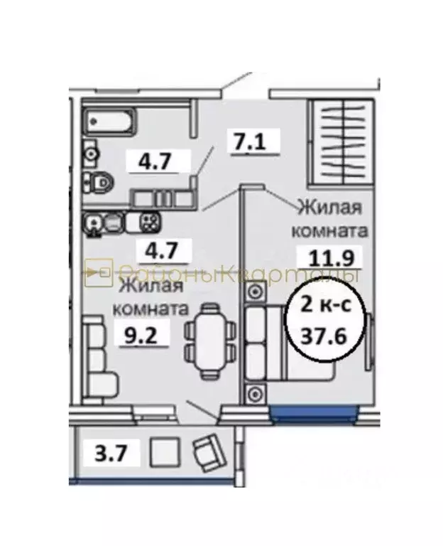 1-к кв. Новосибирская область, Новосибирск Весенний мкр, ул. Заречная, ... - Фото 2