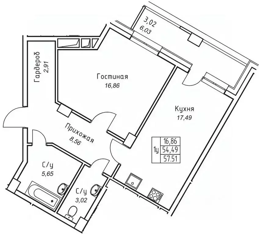1-к кв. Саха (Якутия), Якутск 11-й кв-л,  (57.51 м) - Фото 1
