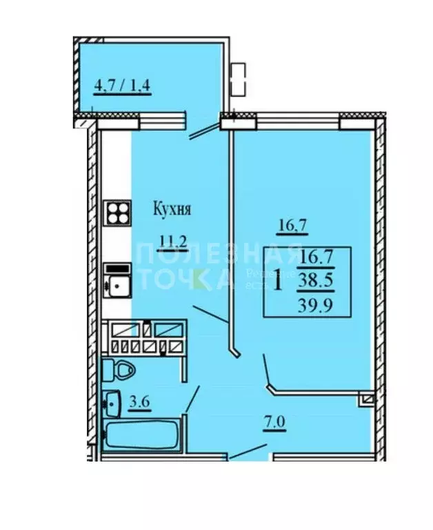 1-комнатная квартира: Самара, 4-й проезд, 67 (38.4 м) - Фото 2