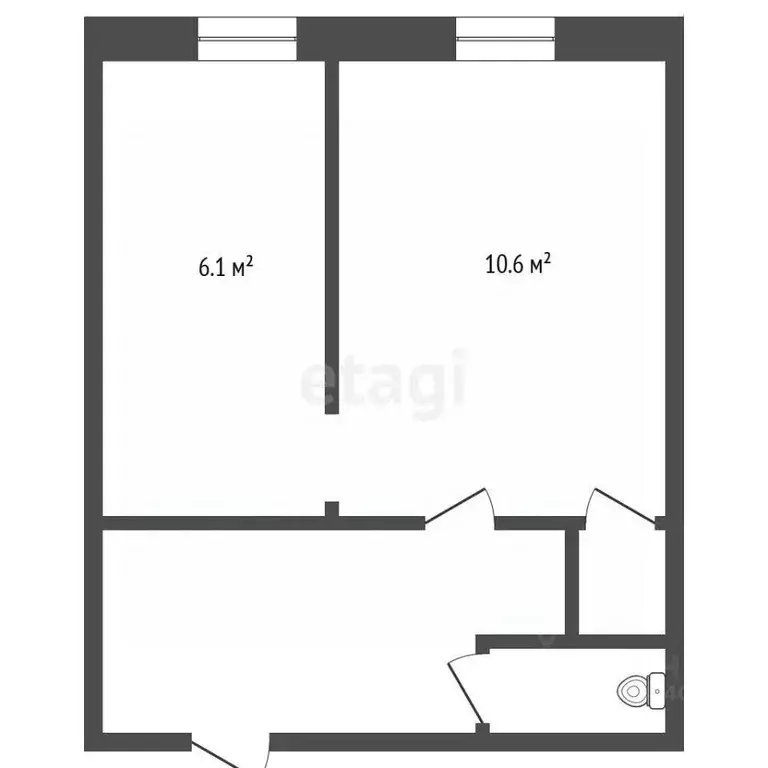 1-к кв. Тюменская область, Тюмень проезд Геологоразведчиков, 6 (24.4 ... - Фото 2
