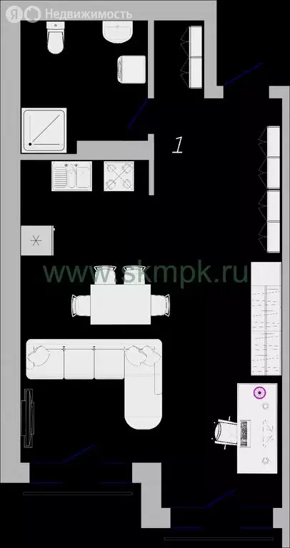 1-комнатная квартира: Зеленоградск, улица Гагарина, 57 (43.8 м) - Фото 0