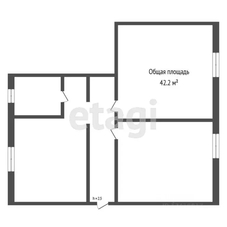 2-к кв. Брянская область, Дятьково Базарная ул., 18 (42.2 м) - Фото 1