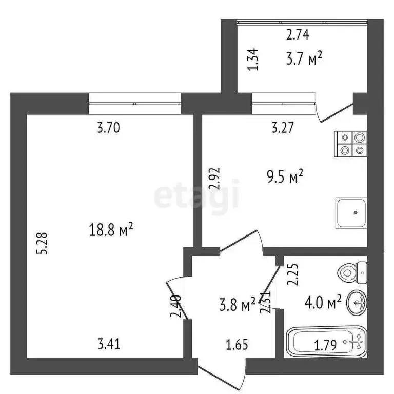 1-комнатная квартира: Мариинский, микрорайон Лазурный, Лазурная улица, ... - Фото 1