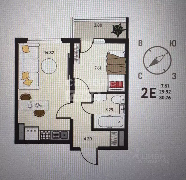 2-к кв. Липецкая область, Липецк Инстеп. Механизаторов жилой комплекс ... - Фото 2