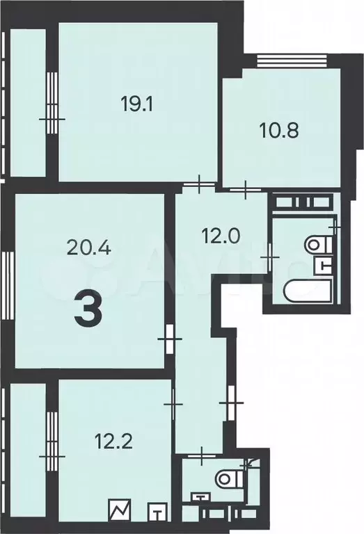 Аукцион: 3-к. квартира, 80,5 м, 9/19 эт. - Фото 0