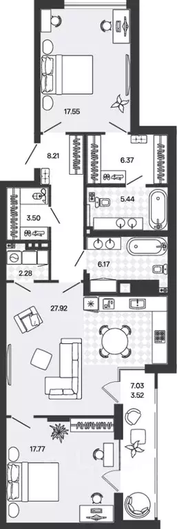 2-к кв. Калининградская область, Гурьевский муниципальный округ, пос. ... - Фото 1