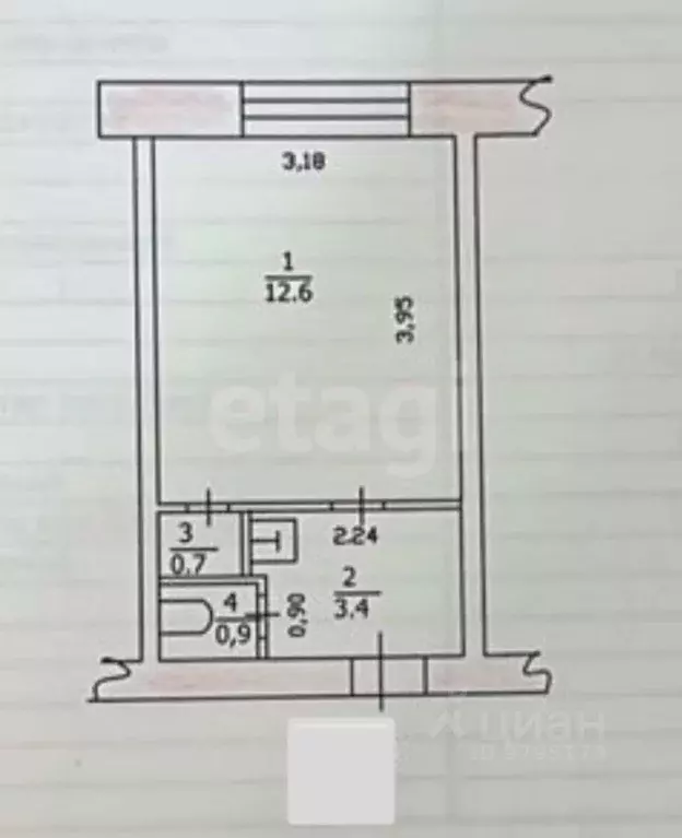Студия Татарстан, Казань ул. Седова, 7 (18.0 м) - Фото 0