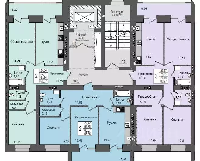 2-к кв. Марий Эл, Йошкар-Ола Светлый мкр,  (66.08 м) - Фото 2