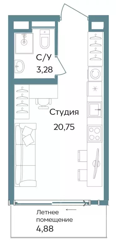 Студия Крым, Саки ул. Морская (28.91 м) - Фото 0