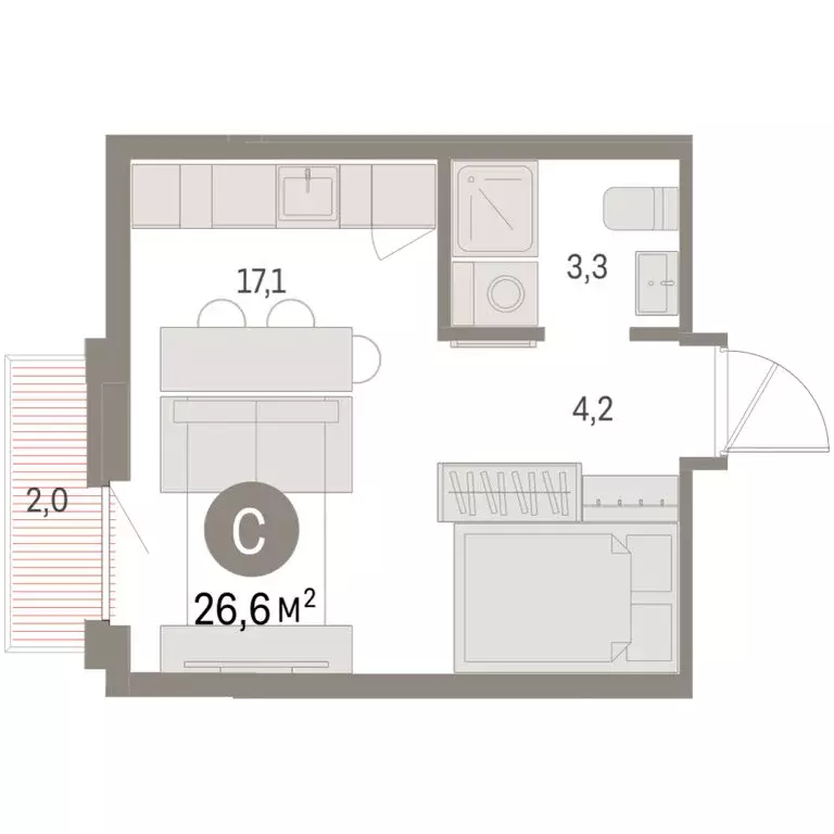 Квартира-студия: Екатеринбург, микрорайон Академический, 19-й квартал, ... - Фото 1