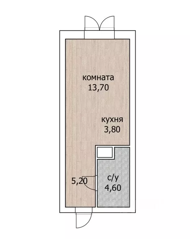 1-к кв. Башкортостан, Уфа ул. Менделеева, 158 (27.3 м) - Фото 1