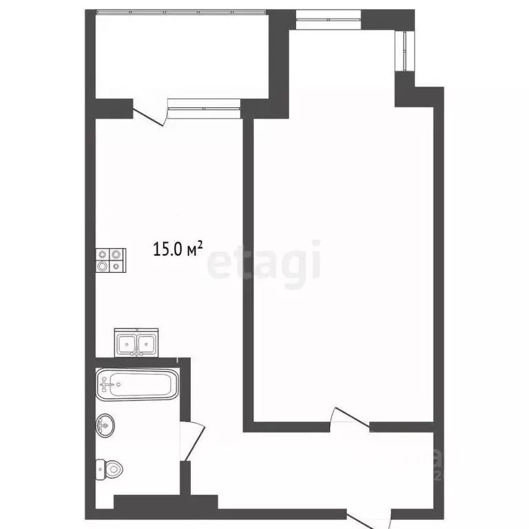 1-к кв. Ханты-Мансийский АО, Сургутский район, Белый Яр пгт ул. ... - Фото 0