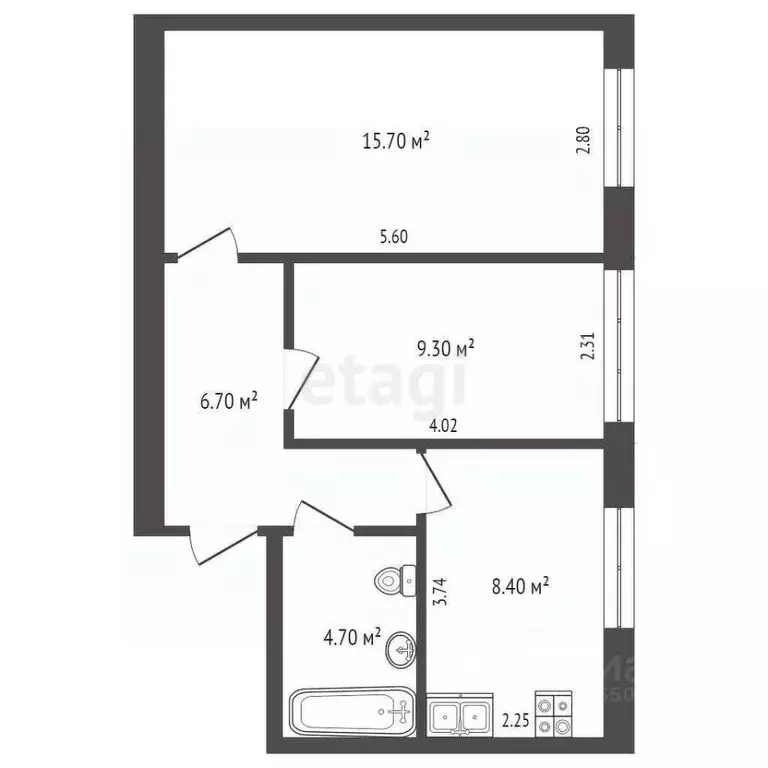 2-к кв. Севастополь ул. Генерала Жидилова, 32 (44.8 м) - Фото 1