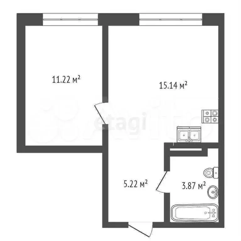 1-к. квартира, 29,5 м, 6/9 эт. - Фото 0