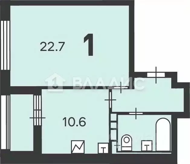 1-к кв. Москва Новочеремушкинская ул., 56/3 (43.0 м) - Фото 2
