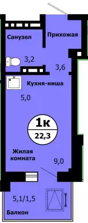 Продаётся квартира-студия, 21.9 м - Фото 0