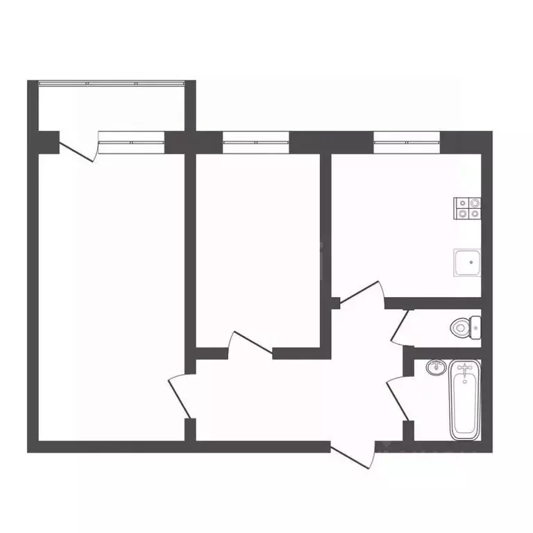 2-к кв. Тульская область, Тула ул. Токарева, 87 (51.7 м) - Фото 2