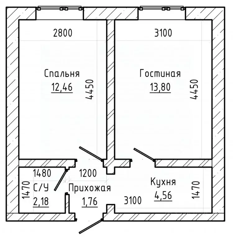 2-к кв. Кабардино-Балкария, Нальчик Вольный Аул кп, ул. Туриста (37.0 ... - Фото 2