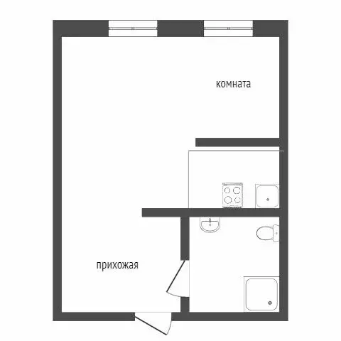 1-комнатная квартира: Белгород, улица Николая Островского, 18А (30 м) - Фото 1