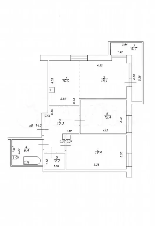 3-к. квартира, 81 м, 9/22 эт. - Фото 0