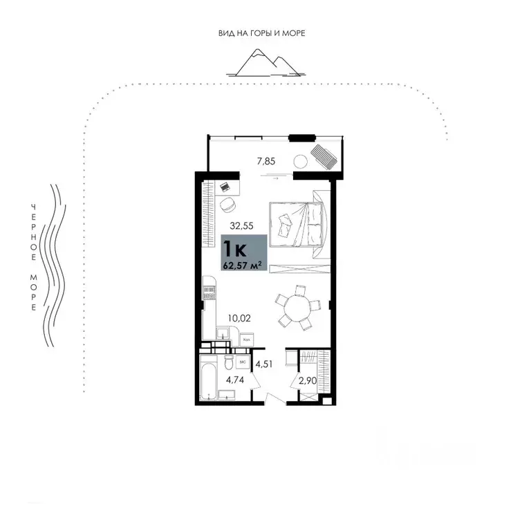 1-к кв. Крым, Алушта Апартаментов Park Plaza комплекс,  (62.57 м) - Фото 0