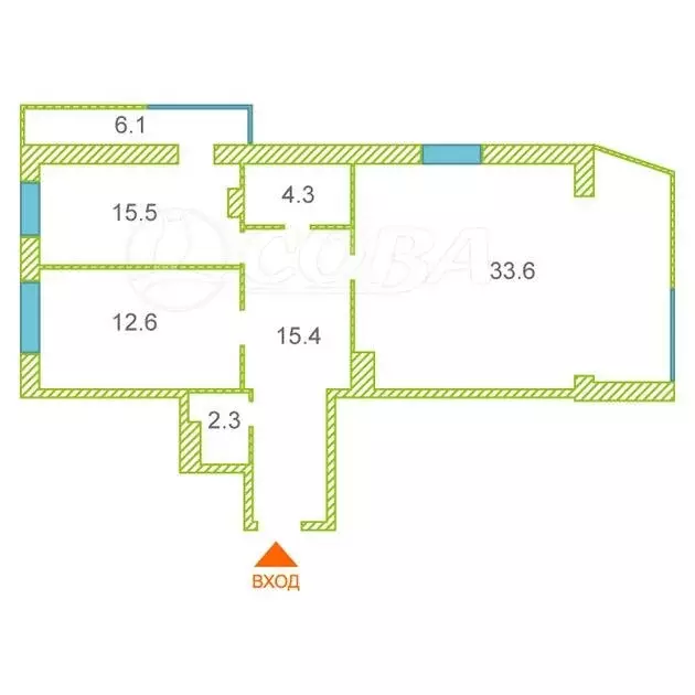 3-комнатная квартира: Тюмень, улица Академика Сахарова, 38 (85 м) - Фото 1
