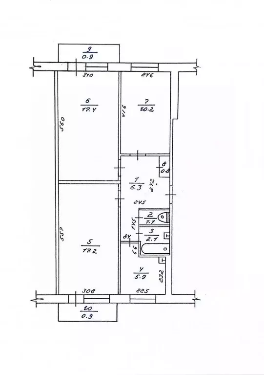 3-к кв. Томская область, Северск ул. Ленина, 100 (61.0 м) - Фото 2
