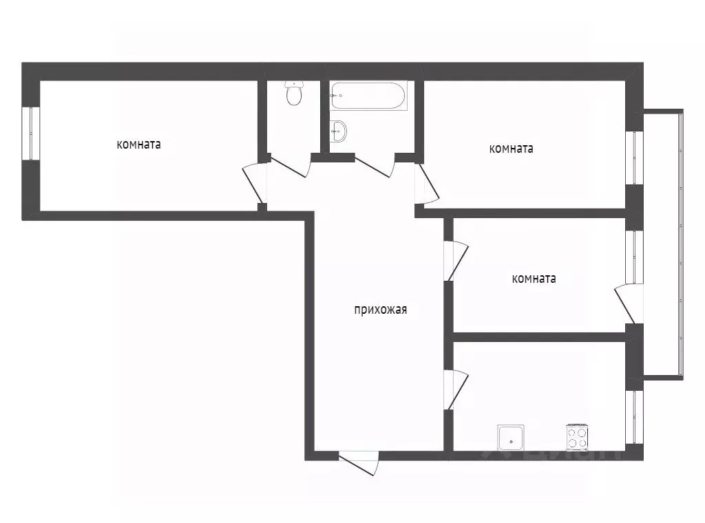 3-к кв. Бурятия, Улан-Удэ ул. Клыпина, 18 (73.0 м) - Фото 1