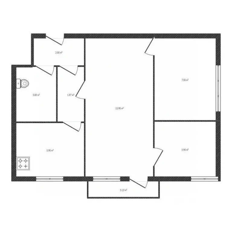 3-к кв. Брянская область, Брянск Ново-Советская ул., 97 (41.9 м) - Фото 1