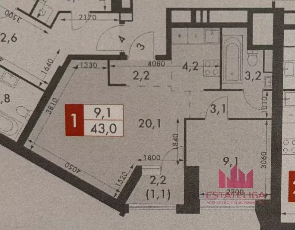 1-к кв. Москва ул. Академика Волгина, 2 (43.0 м) - Фото 2