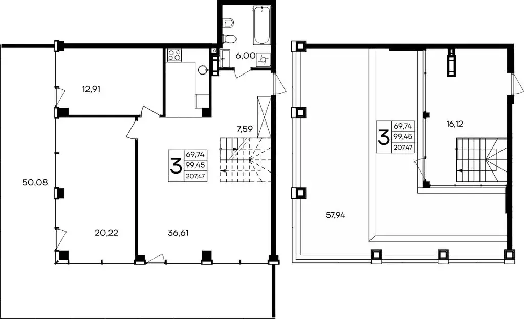 3-комнатная квартира: Прибрежное, Симферопольское шоссе, 177 (207.47 ... - Фото 1