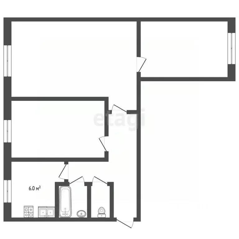 3-к кв. Ярославская область, Рыбинск ул. Луначарского, 29 (58.0 м) - Фото 2