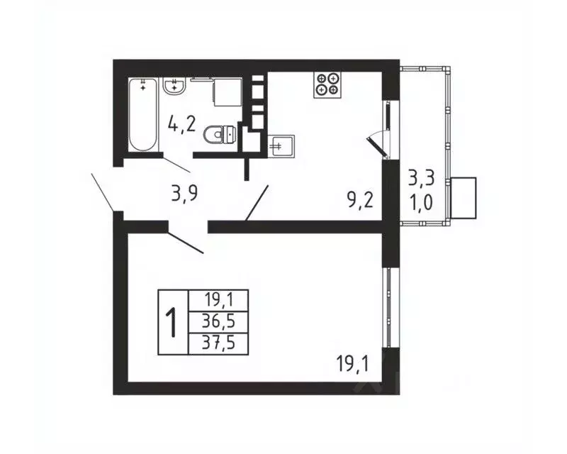 1-к кв. Московская область, Мытищи городской округ, д. Пирогово ... - Фото 1