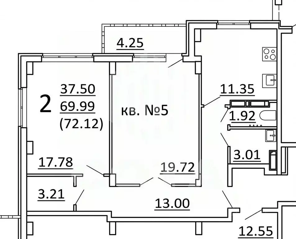 2-к кв. Воронежская область, Воронеж пер. Здоровья, 90/3 (72.0 м) - Фото 0