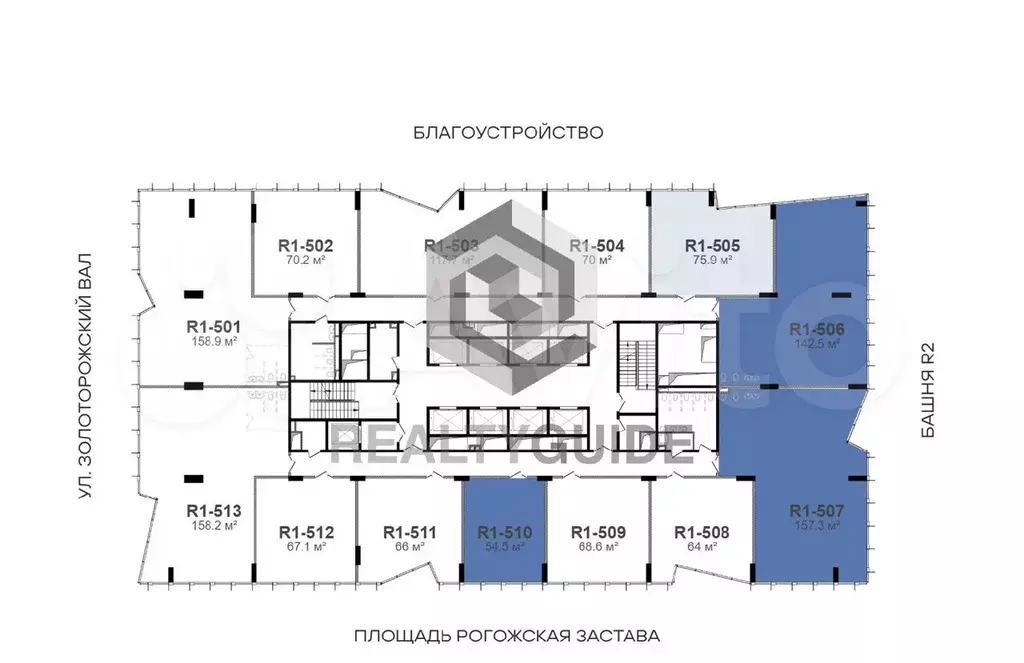 157 м2 Бизнес-центр  Stone Римская (Башня R1)  A - Фото 0