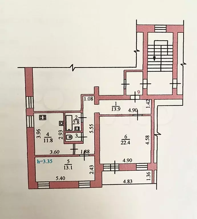 2-к. квартира, 65,3 м, 2/2 эт. - Фото 0