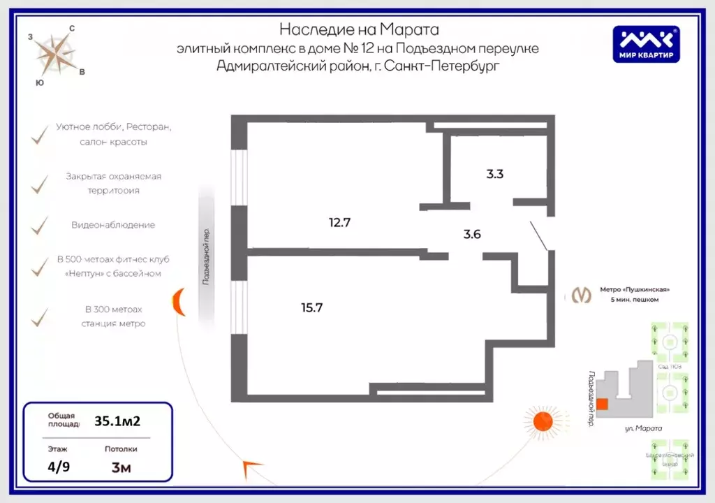 Офис в Санкт-Петербург Подъездной пер., 12 (35 м) - Фото 2