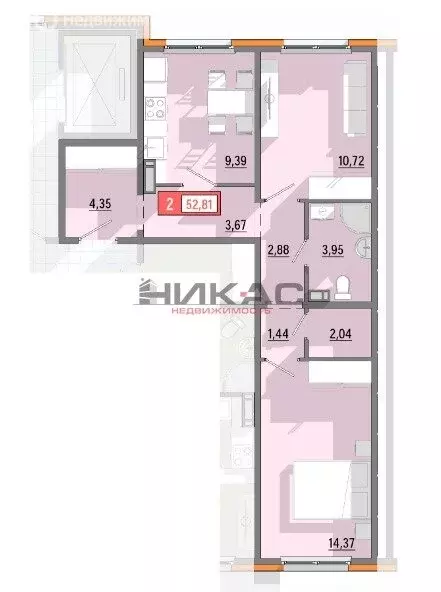 2-комнатная квартира: Ярославль, Шандорная улица, 14 (52.8 м) - Фото 0