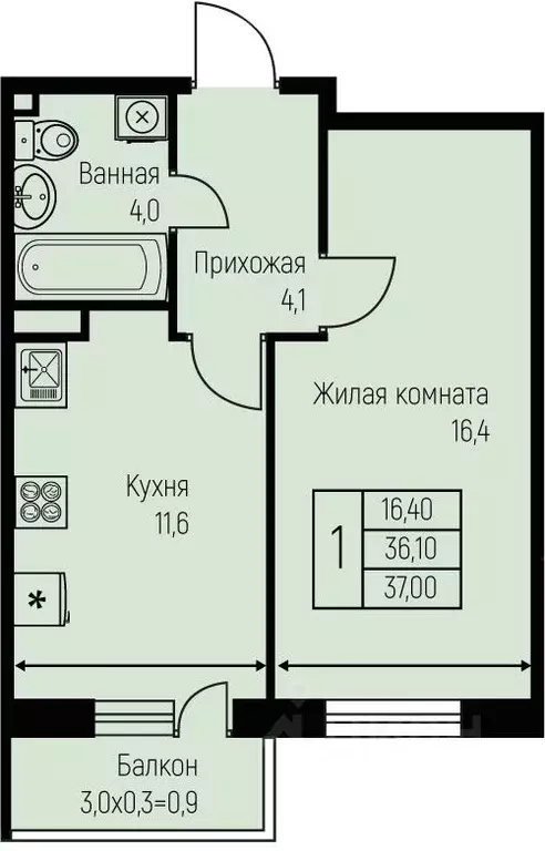 1-к кв. Краснодарский край, Краснодар пос. Березовый, пос. Прогресс, ... - Фото 0