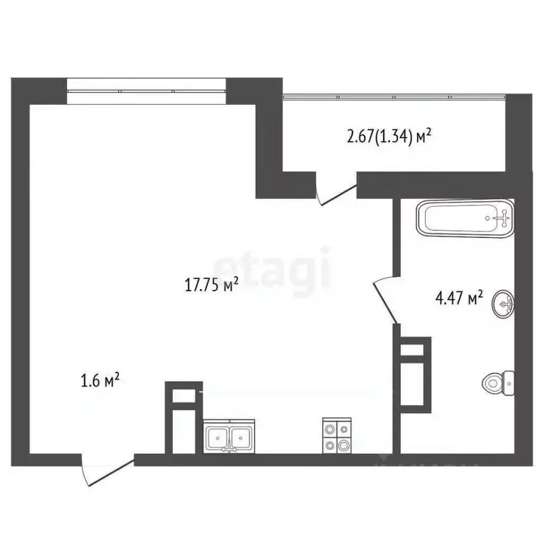 Студия Тюменская область, Тюменский муниципальный округ, д. Патрушева ... - Фото 2