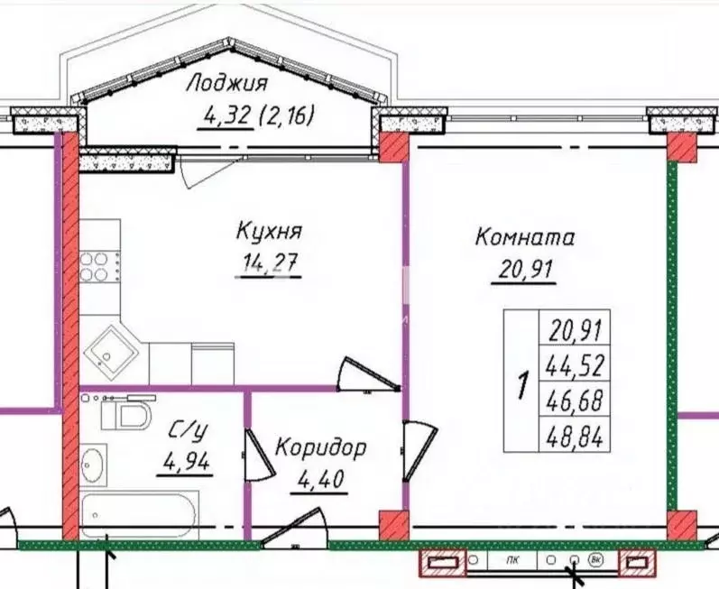 1-к кв. Ивановская область, Иваново ул. Голубева, 16 (48.0 м) - Фото 1