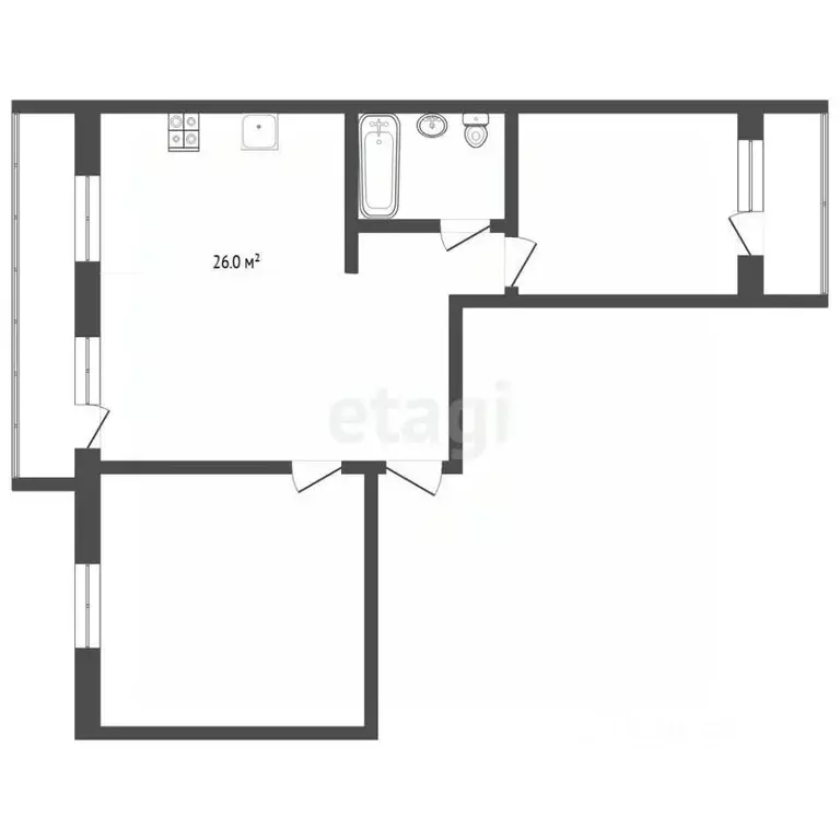 2-к кв. Тюменская область, Тюмень Кремлевская ул., 112к1 (84.2 м) - Фото 2