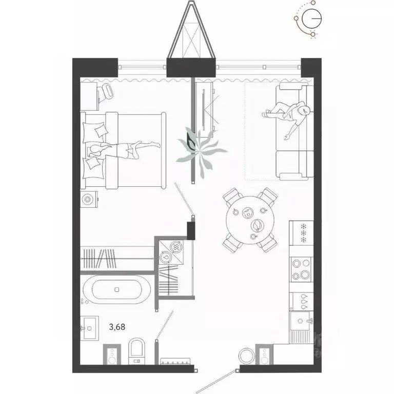 2-к кв. Приморский край, Владивосток Бархатная ул., 13 (39.0 м) - Фото 1