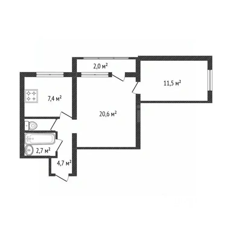 2-к кв. Брянская область, Клинцы ул. Мира, 95 (48.0 м) - Фото 2