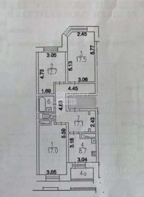 3-к кв. Москва Нижегородская ул., 17 (77.1 м) - Фото 1