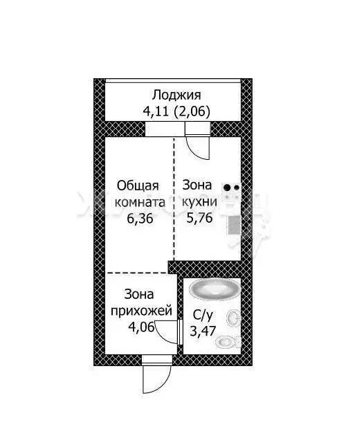 Квартира-студия: Новоалтайск, Октябрьская улица, 18В (19.3 м) - Фото 0