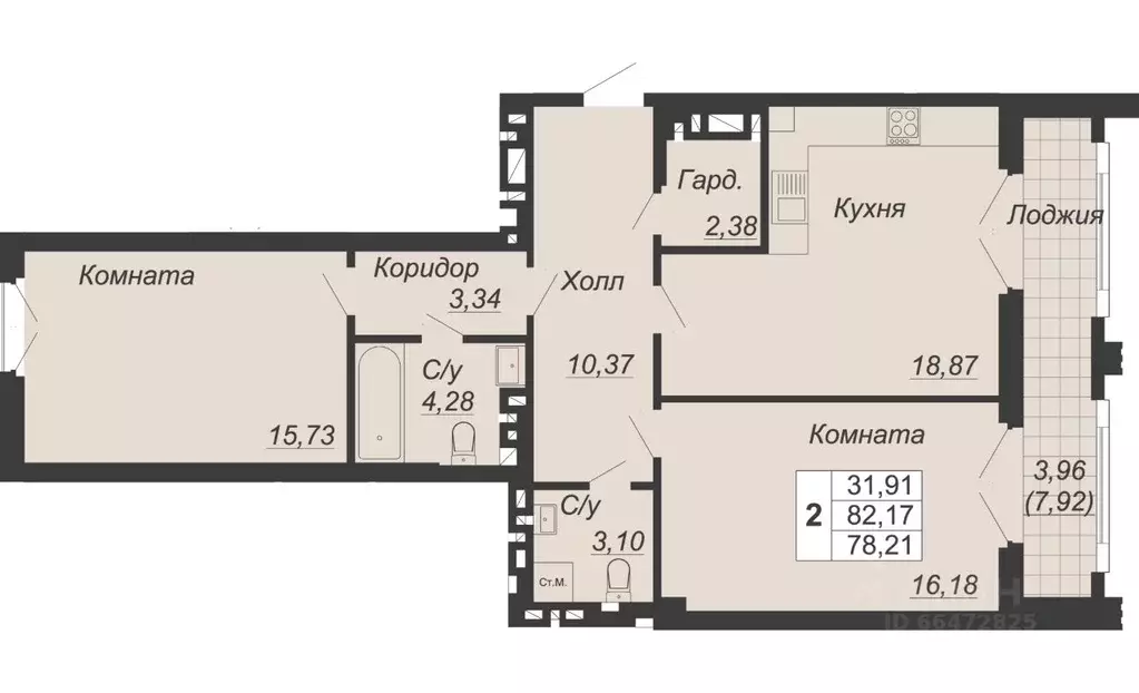 2-к кв. Ростовская область, Ростов-на-Дону Социалистическая ул., 118 ... - Фото 0