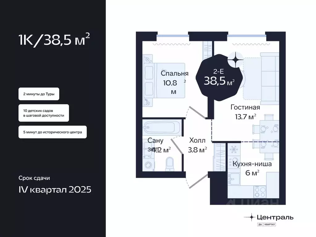 2-к кв. Тюменская область, Тюмень Новгородская ул., 22 (38.5 м) - Фото 0