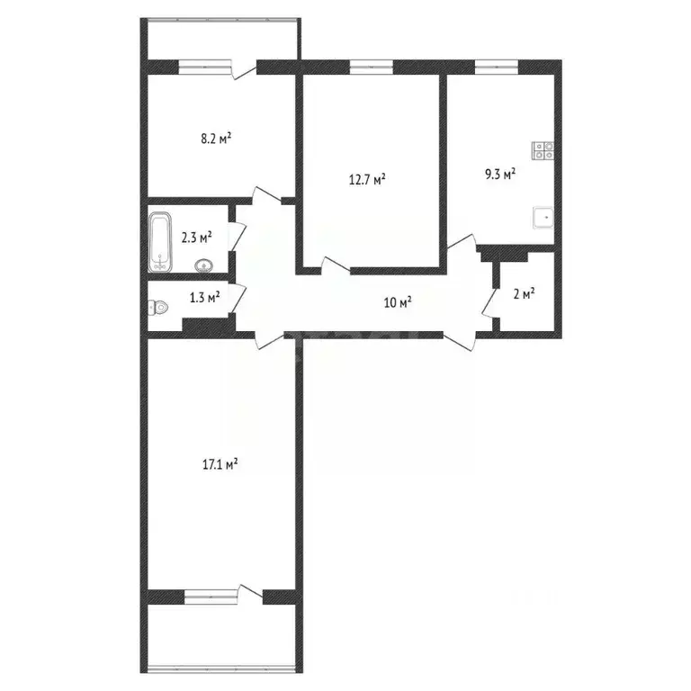 3-к кв. Нижегородская область, Нижний Новгород ул. Сазанова, 13 (65.8 ... - Фото 2