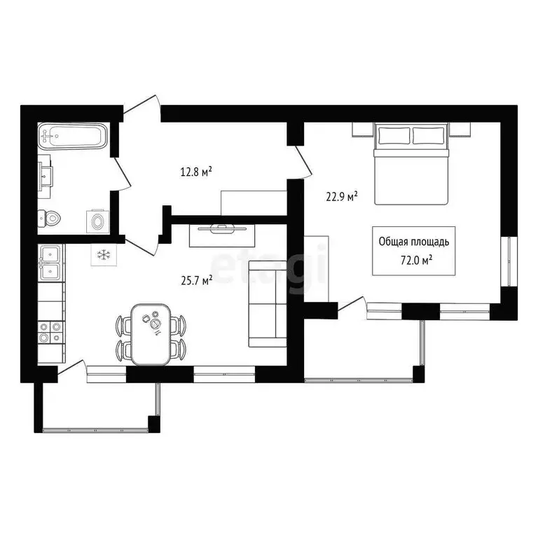 2-комнатная квартира: Новосибирск, улица Ватутина, 20/1 (72 м) - Фото 0